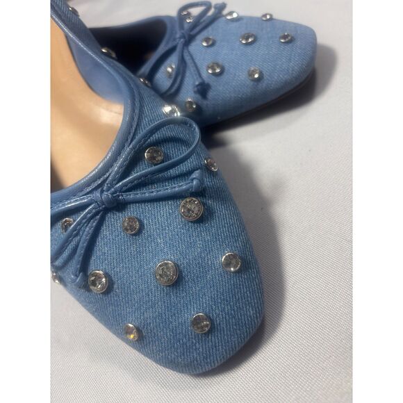 Shoes - Schultz  Arissa Shine | Blue Denim Rhinestone Ballet Flats